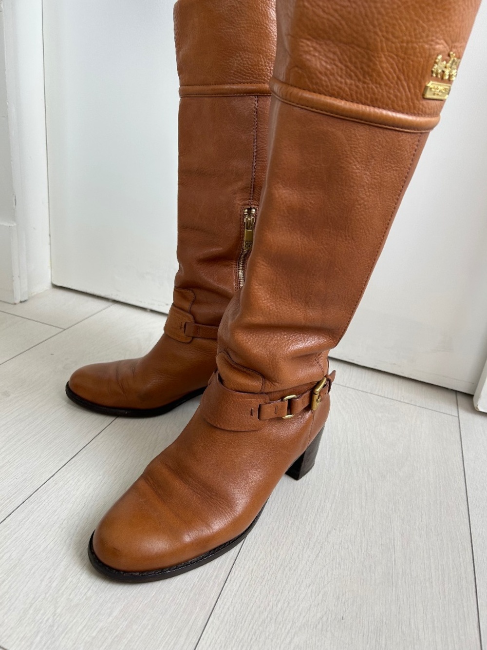 Coach leather riding boots size 9